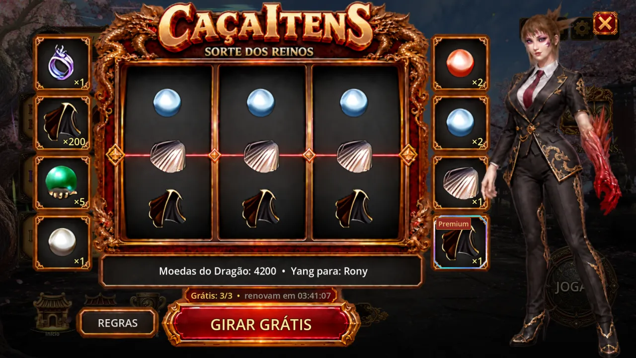 Janela do CaçaItens — Sorte dos Reinos